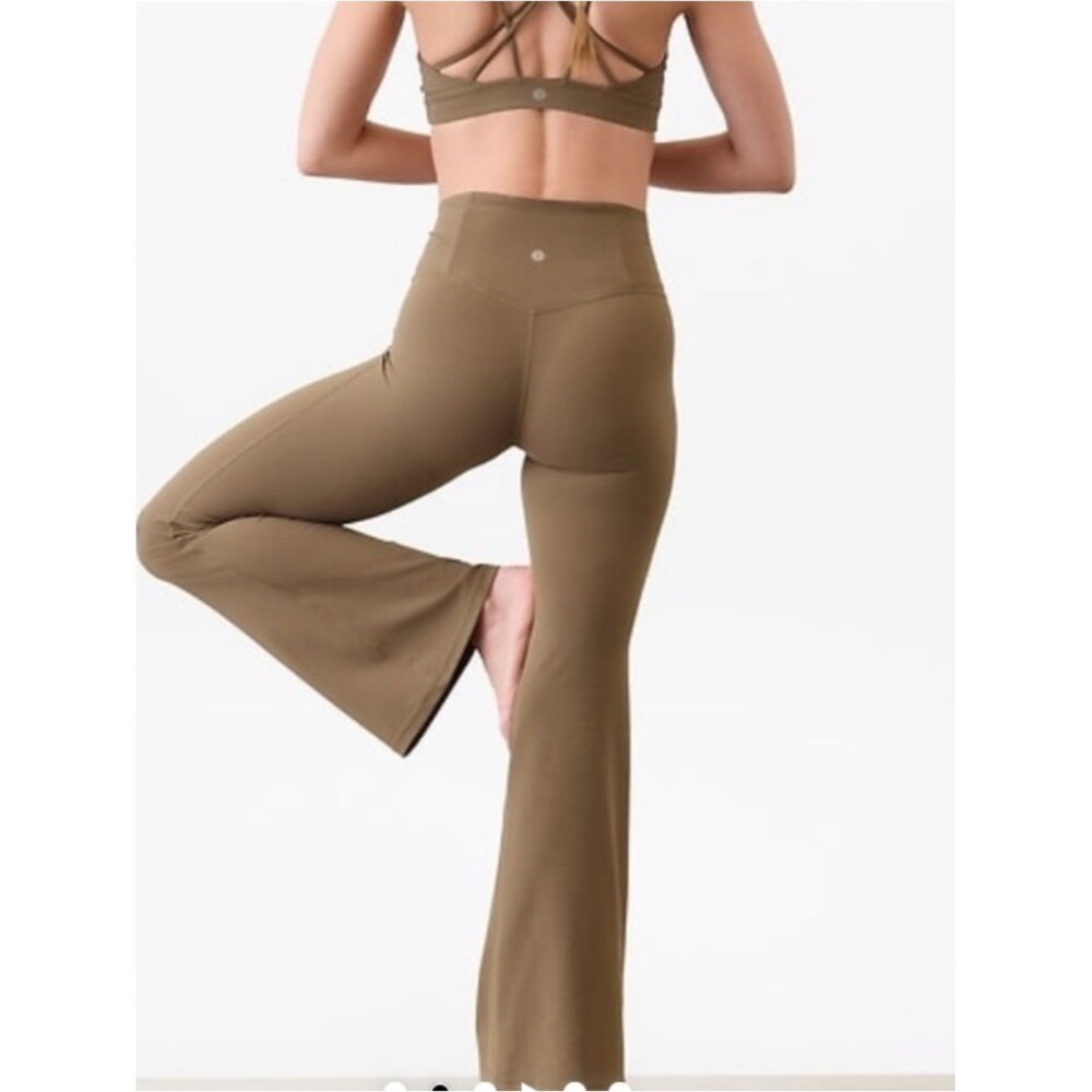 Athleta Elation Ultra High Rise Flare Pant Women XS Clay Powervita Yoga Leggings